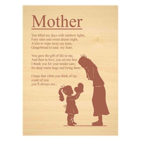 Engraved Poem Plaque For Mom