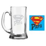Engraved Super Papa Beer Mug