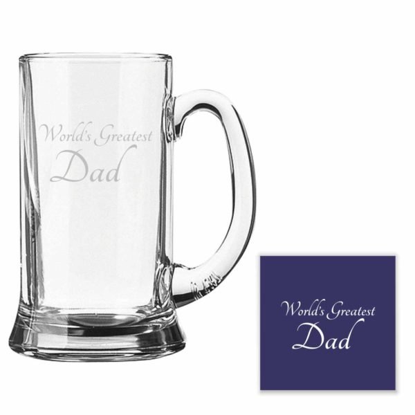 Engraved Worlds Greatest Dad Beer Mug