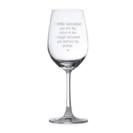 Engraved Funny I Smile I Laugh Bhaiya Bhabhi Beer Mug And Wine Glass - Image 3