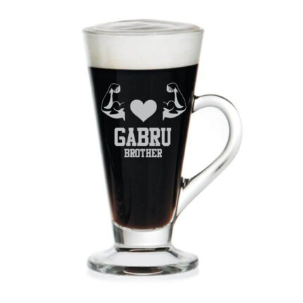 Gabru Brother Engraved Glass Tea Cup - Image 2