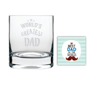 Glitzy Worlds Greatest Dad Whiskey Glass