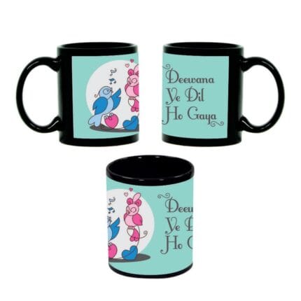 Gulabi Ankhein Jo Teri Dekhi Cute Love Birds Couple Mugs - Image 2