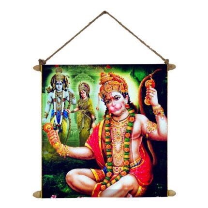 Hanuman with Ram Sita Canvas Scroll
