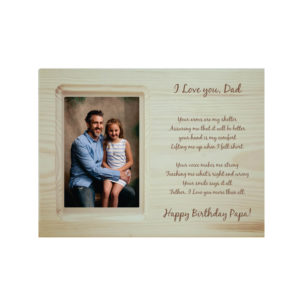 Happy Birthday Papa Love You Dad Engraved Poem Photo Frame