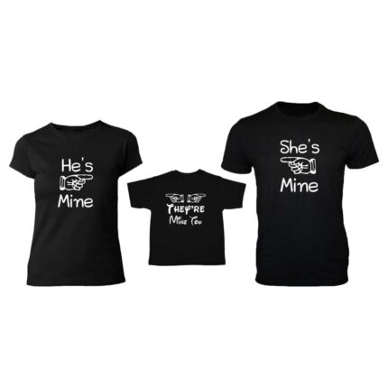 He is mine, she is mine, they are mine Family t shirt - Image 6
