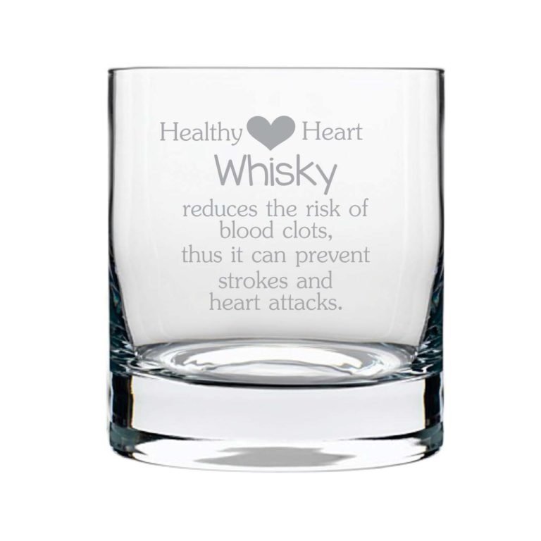 Healthy Heart Engraved Whiskey Glass