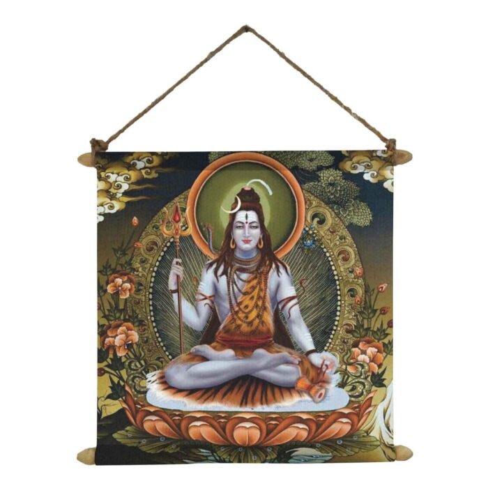 Heavenly Shiva Canvas Scroll