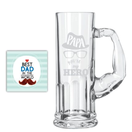 Hero Papa Dad Beer Mug - Image 3