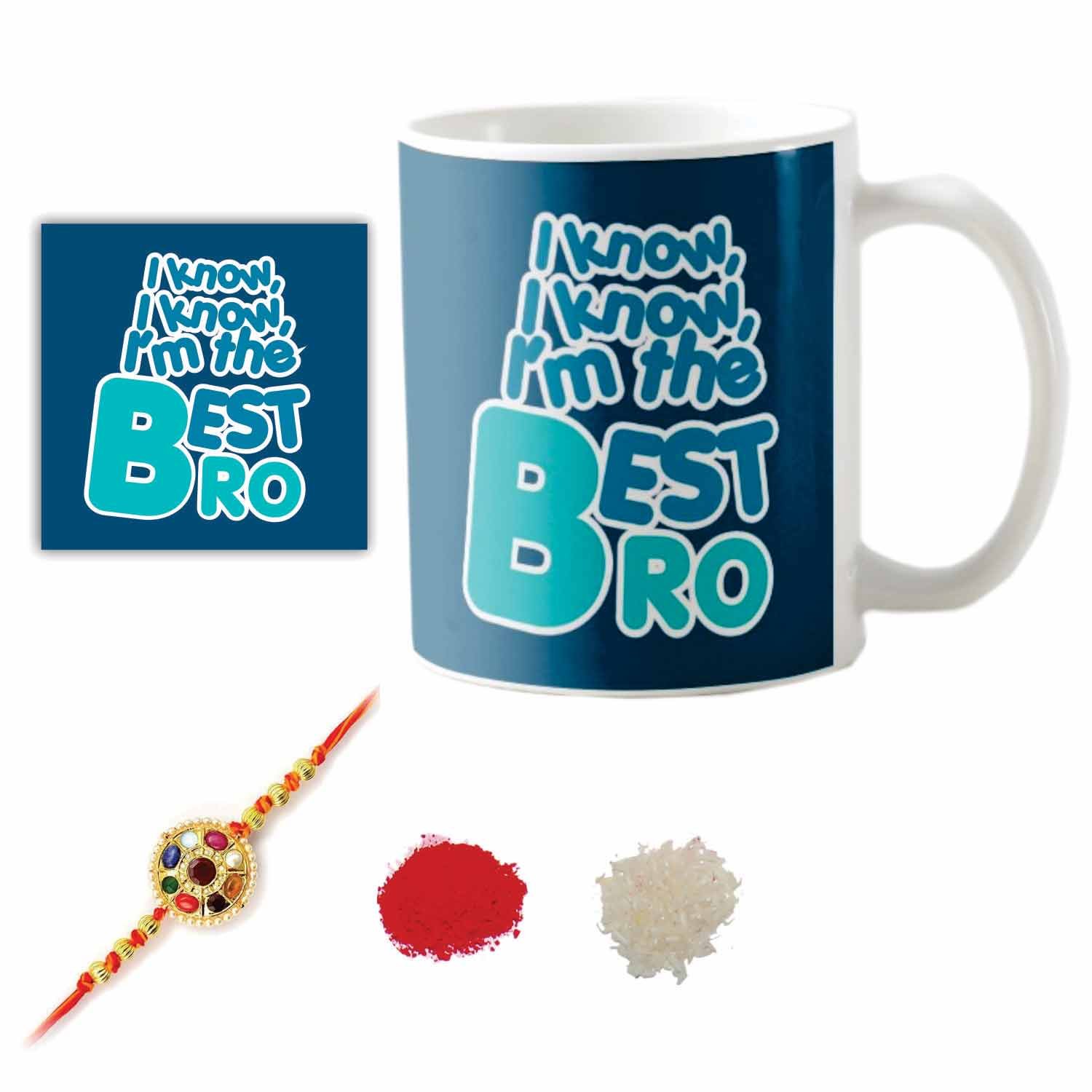 I Know I am The Best Bro Coffee Mug With Coaster Roli Chawal