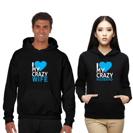 I Love My Crazy Husband And Wife Couple Sweatshirts - Image 10