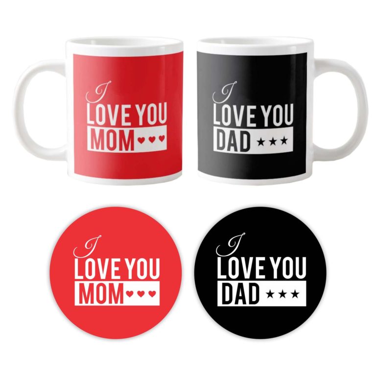 I Love You Mom Dad Couple Mugs