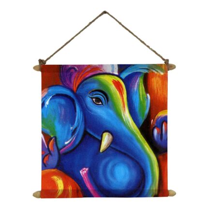 Invincible Ganesha Canvas Scroll