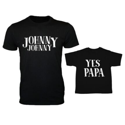 Johnny Johnny Yes Papa Dad and Son Family T-shirt - Image 6