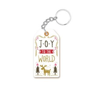 Joy to the World Christmas keychain