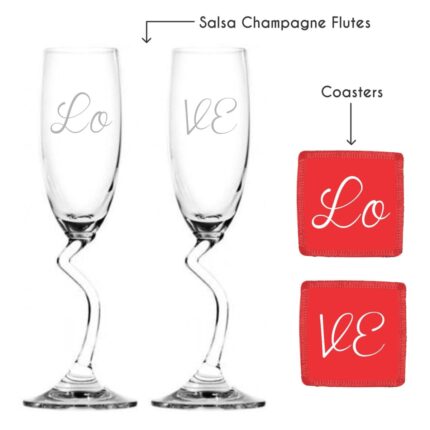 Engraved Love Champagne Flutes - Image 2