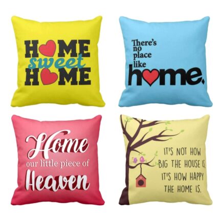 Home Our Little Piece of Heaven Printed Cushion Covers Set of 4