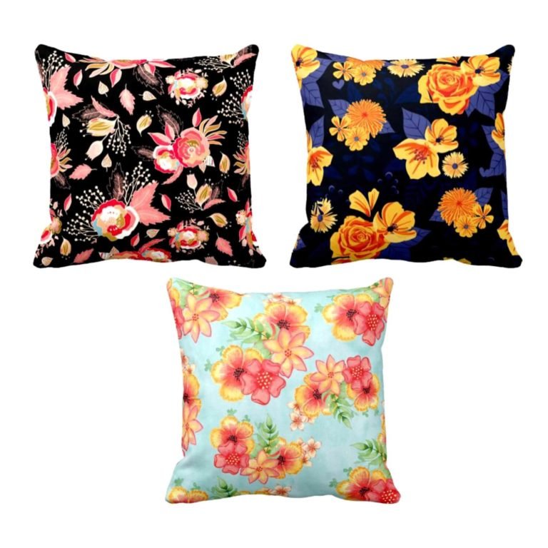 Adorable Splendid Ranunculus Appealing Floral Cushion Covers Set of 3