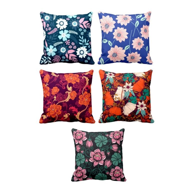 Pulchritudinous Floral Flowers Cushion Cover Set of 5