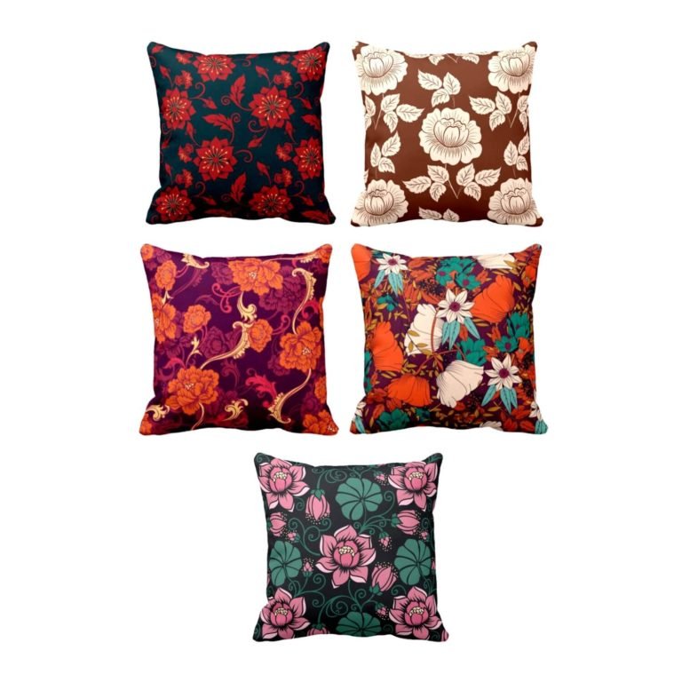 Exquisite Floral Flowers Cushion Cover Set of 5