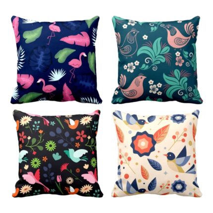 Magnetic Floral Cushion Covers Set of 4