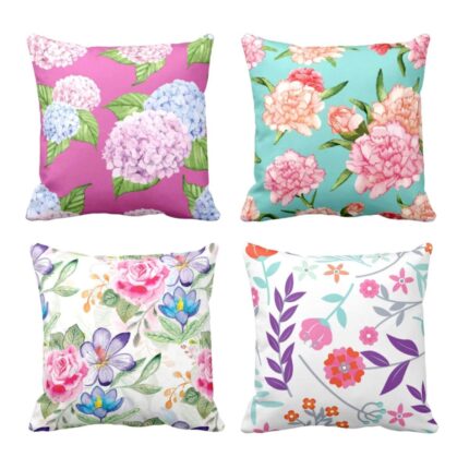 Symmetrical Floral Cushion Covers Set of 4