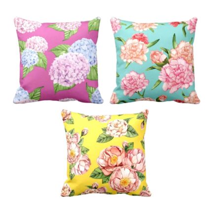 Tempting Symmetrical Floral Cushion Covers Set of 3