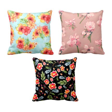Marvelous Resplendent Floral Cushion Covers Set of 3