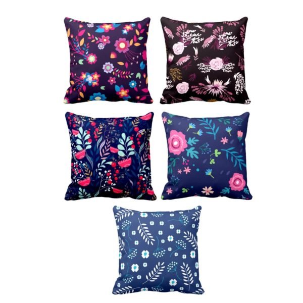 Bewitching Floral Flowers Cushion Cover Set of 5