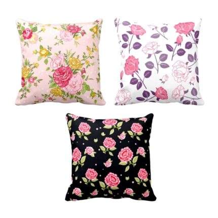 Grand Enticing Floral Cushion Covers Set of 3