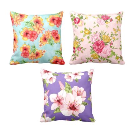 Delicate Marvelous Floral Cushion Covers Set of 3