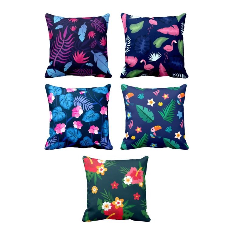 Classy Floral Flowers Cushion Cover Set of 5