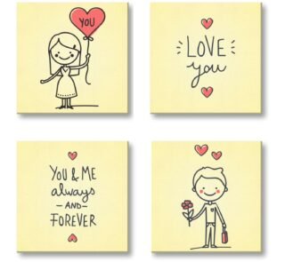 You and Me Always and Forever Painting Canvas Frame set of 4