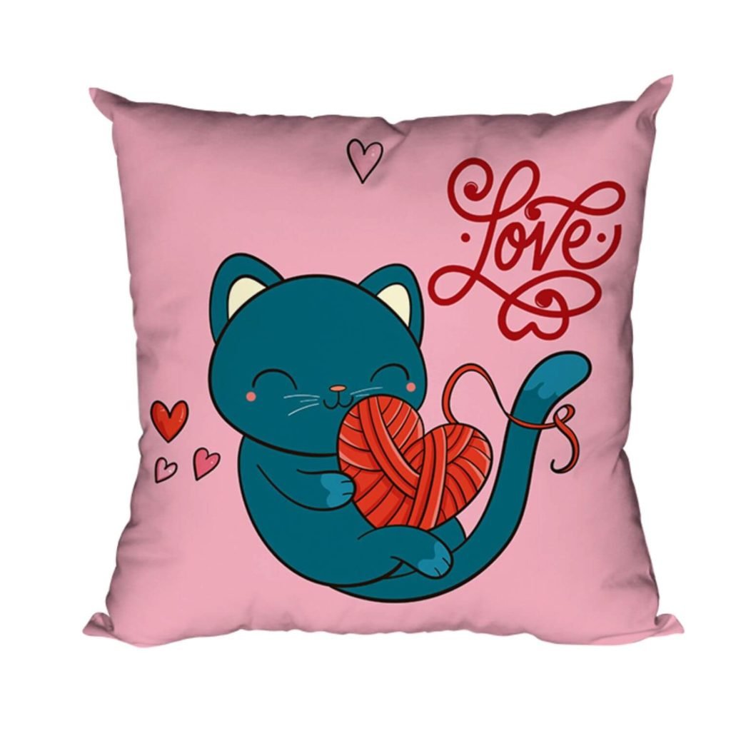 Cute Cat Love Cushion Cover