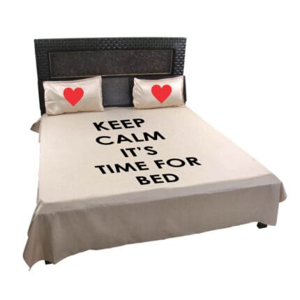 Keep Calm Its Bed Time Bedsheet with Pillows Cases - Image 2