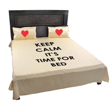 Keep Calm Its Bed Time Bedsheet with Pillows Cases - Image 3