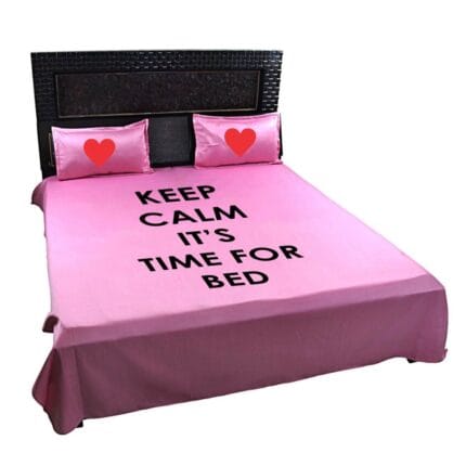 Keep Calm Its Bed Time Bedsheet with Pillows Cases - Image 4