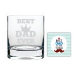 King Best Dad Ever Whiskey Glass