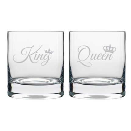 King & Queen Whiskey Glasses Set of 2 - Image 2