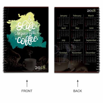 Life Begins After Coffee Motivational Notepad Diary