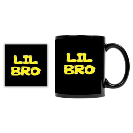 Little Brother Black Mug - Image 3