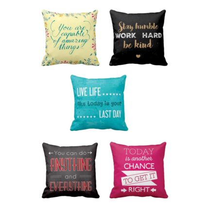 Stay Humble Work Hard Quotes Cushion Covers - Set of 5