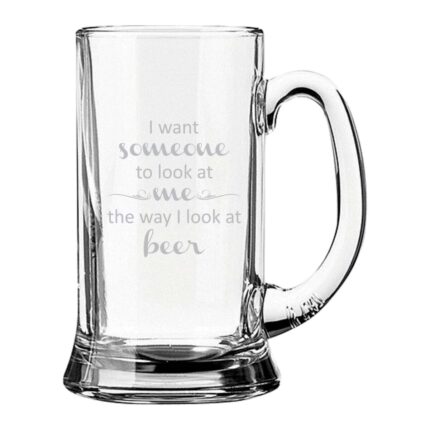 Look With Love Engraved Beer Mug