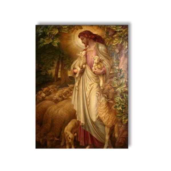 Lord Jesus with Peaceful Sheep Wall Paintings Frame