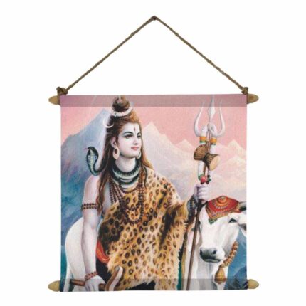 Lord Shiva with Nandi Canvas Scroll