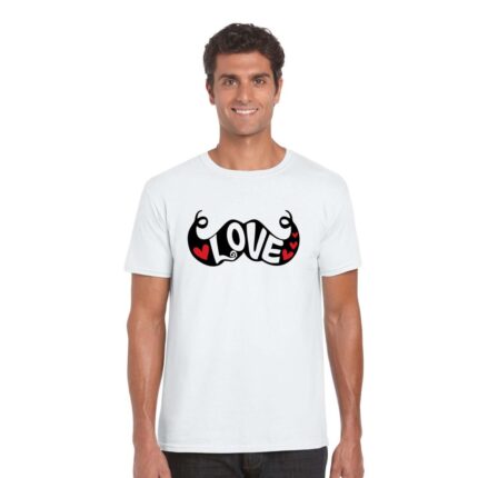 Love Moustache Mens T-shirt