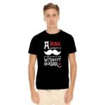 Man without Moustache is Like Sugarless Tea Mens T-shirt