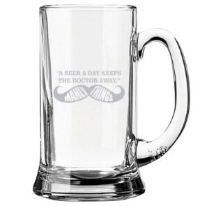 Manly Things Moustache Engraved Beer Mug