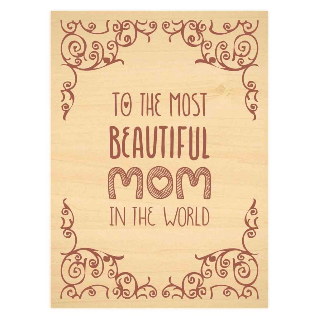 Most Beautiful Mom Engraved Plaque