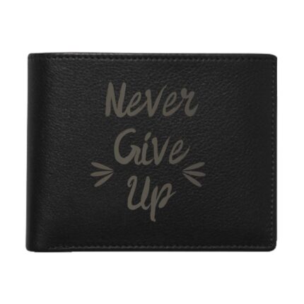 Motivational Never Give Up Men's Leather Wallet
